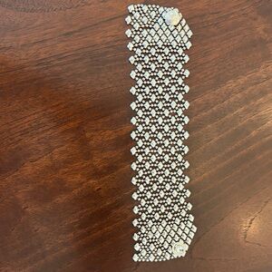Sergio Gutierrez Liquid Metal cuff bracelet in an antique silver finish